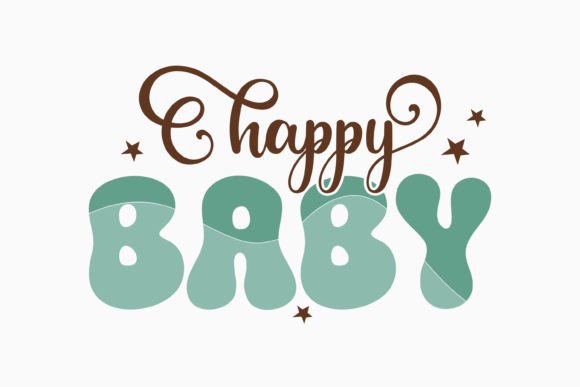 Happy Baby: A Perfect Retro Boho Graphics for Crafts