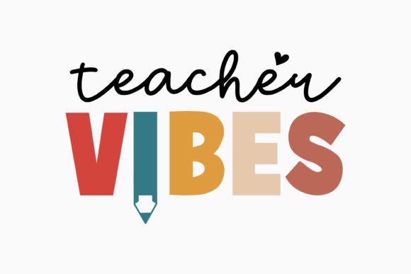 Retro Teacher Vibes: A Versatile Graphics Asset for Crafts