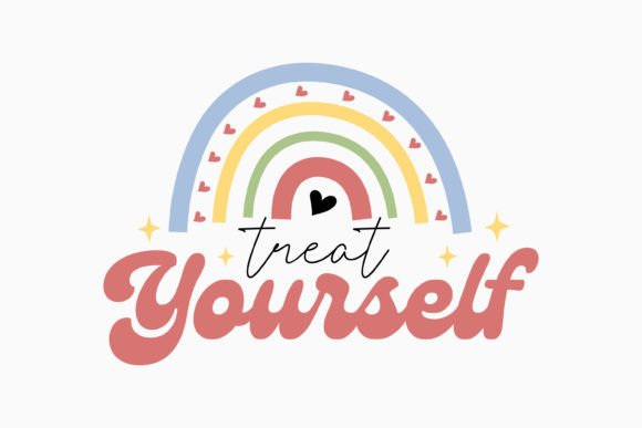 Treat Yourself Retro Motivational SVG for Creative Crafts