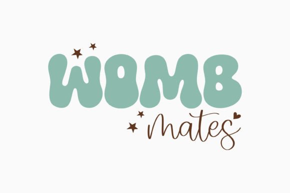 Womb Mates: A Charming Retro Boho Graphics Asset for Crafts